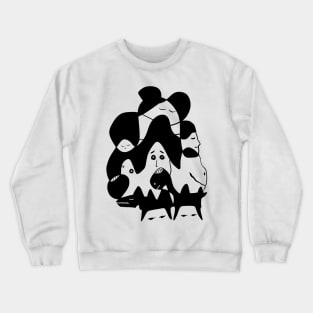 how many? - cute animated doodle of characters Crewneck Sweatshirt